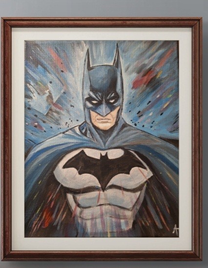 Batman In Action Stretched Canvas 8×10 Painting