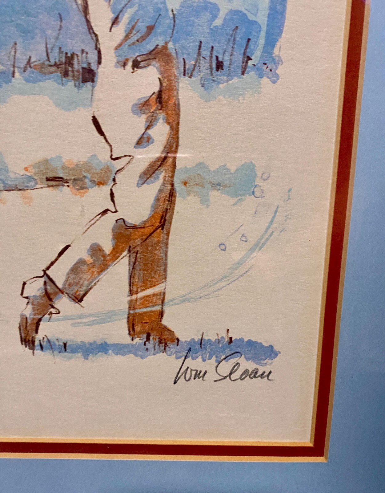 William Sloan AP & Signed Golfer – Framed size is 15 x 17 – Robert Sills Gallery
