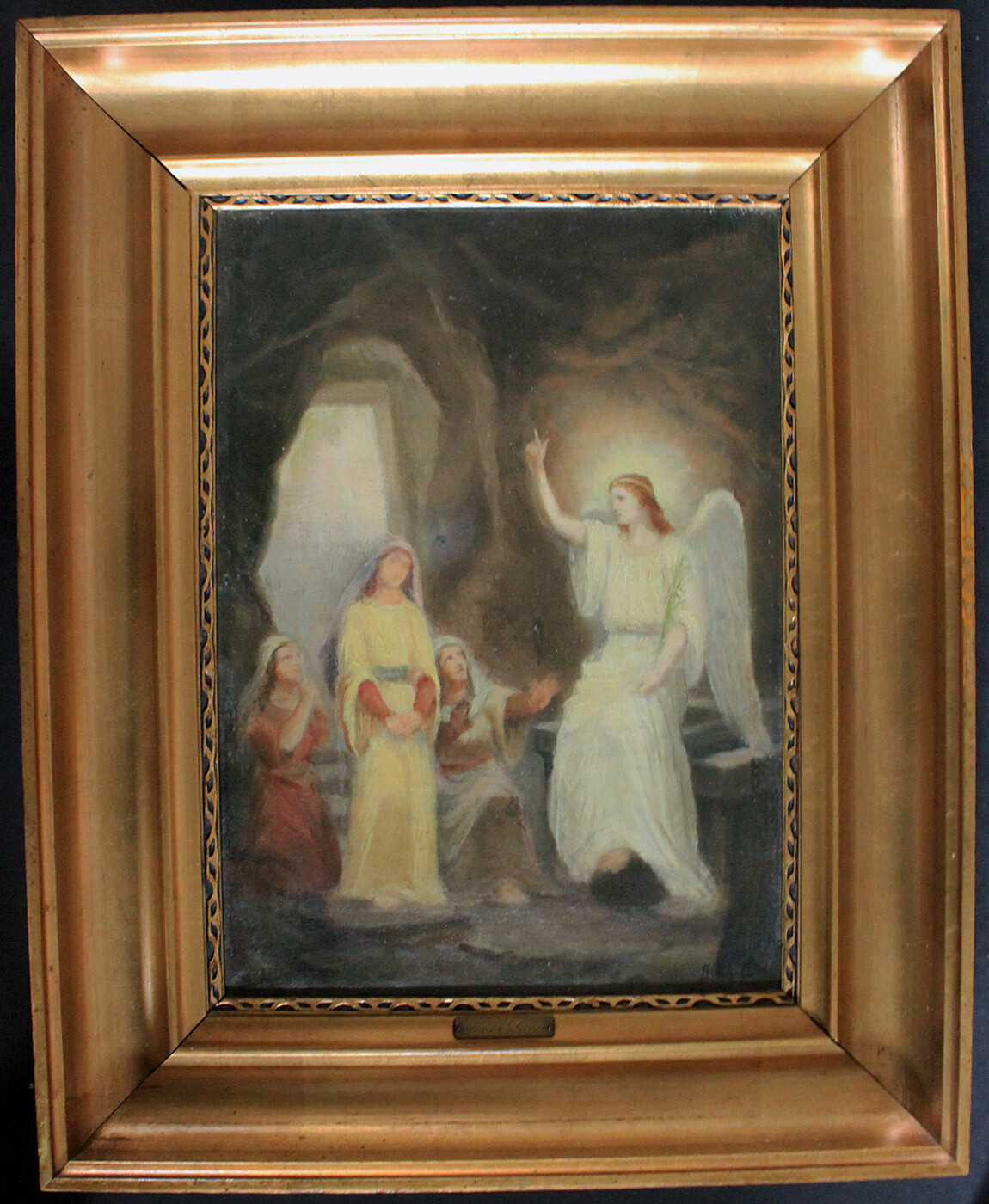 Anker Lund. The resurrection. An angel and three women by the tomb. c1890