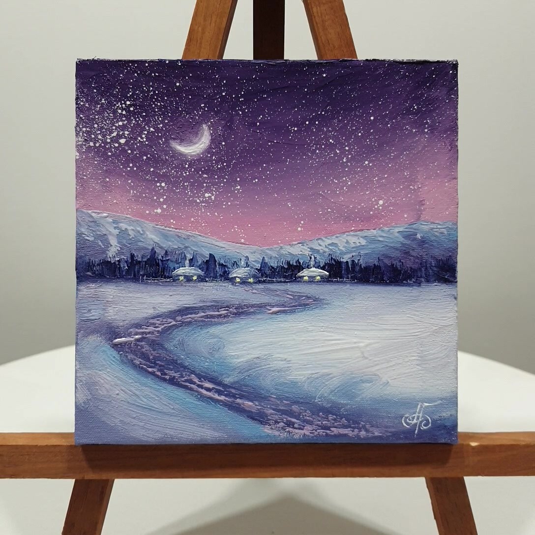 Ukraine Artist Original Winter Landscape Painting Wall Art Decor Gift Signed
