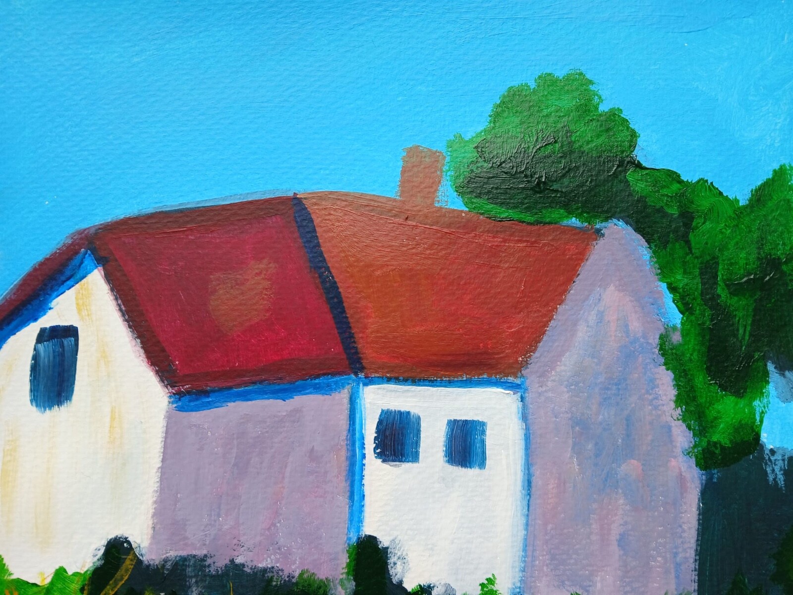 Impressionism Garden House 11×14 Handmade Signed Colorful Art Painting