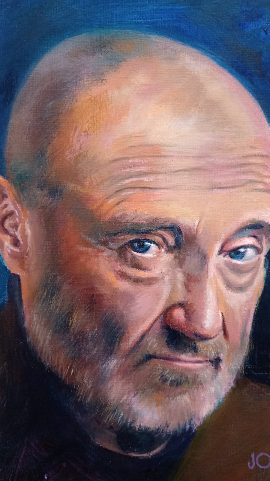 Phil Collins. Head study Portrait Original Oil Painting by John Charles Thompson