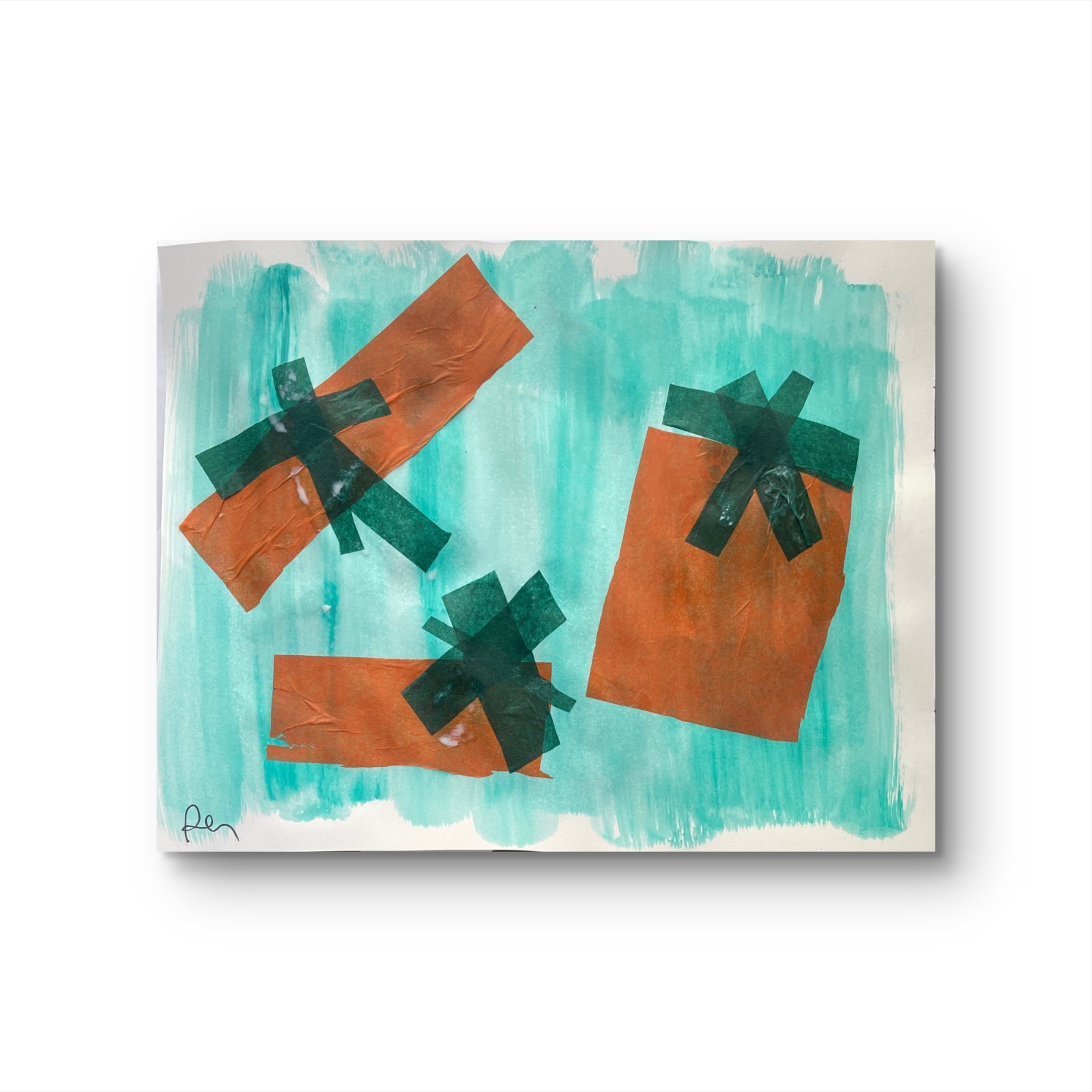 Happy Collage 11X 14″ Neo Impressionist Acrylic Painting Canvas Loose Paper