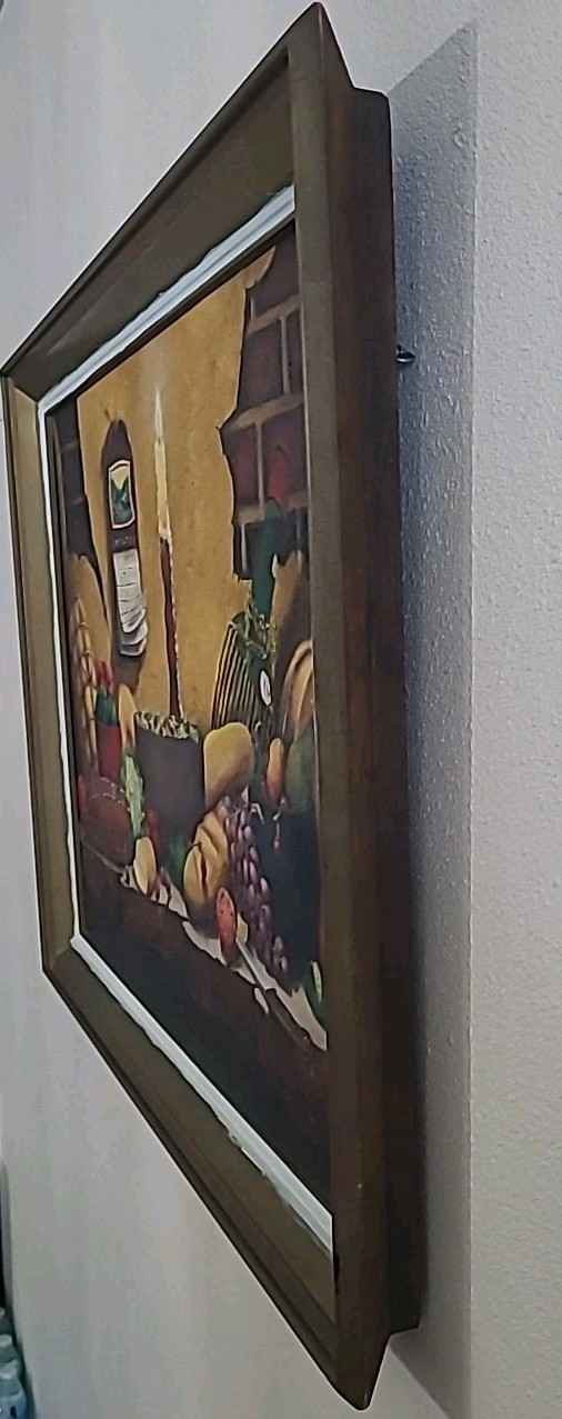 Vintage New York Prison Art 1971 Still Life Supper Charles Hoppe Painting Large