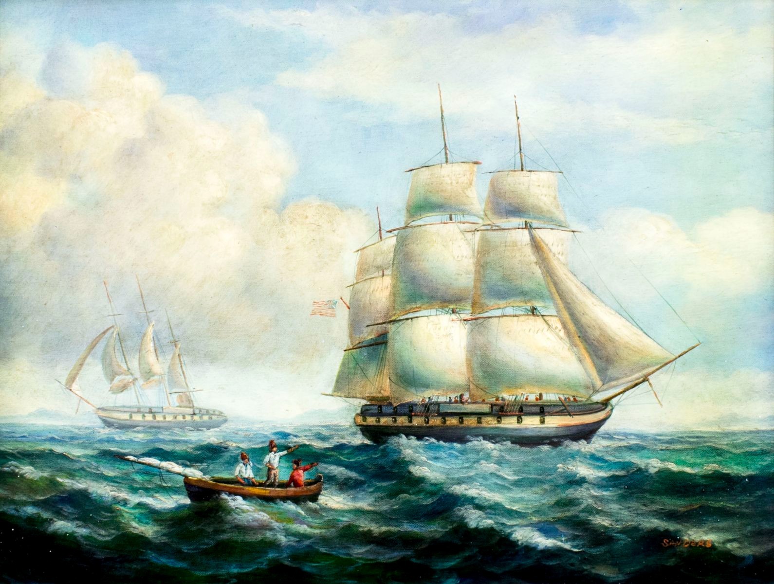 Robert Sanders (US,b 1950) oil painting 124383