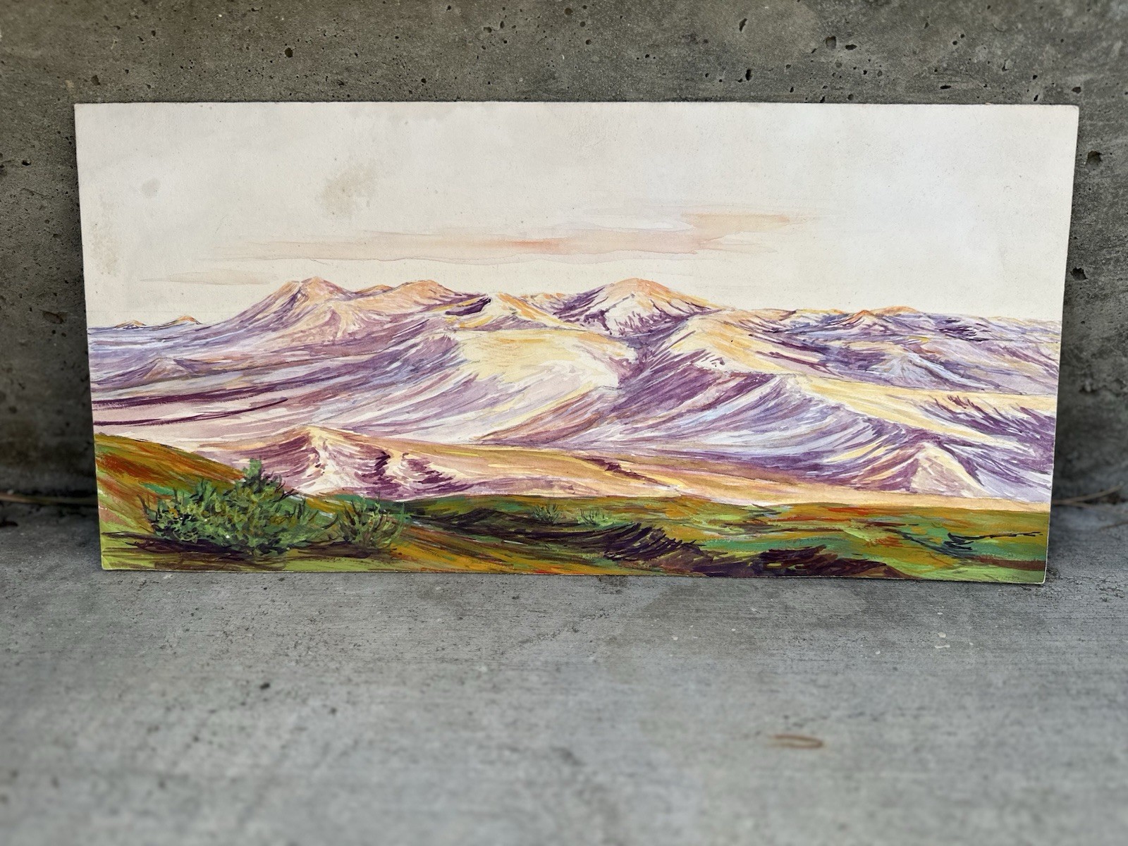 Vintage Oil Painting Idaho Mountain Scene Unsigned Dated 1936 On Board Unframed