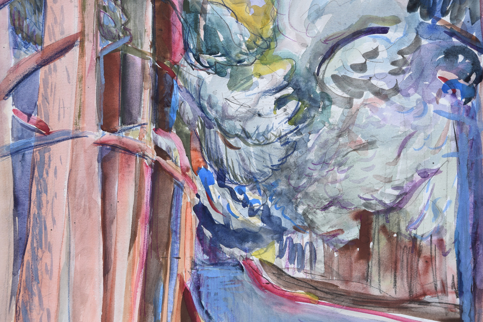 Peter Berndt 1937-2021 Berlin / Aquarell 1988 «Märkischer Kiefernwald» Havel