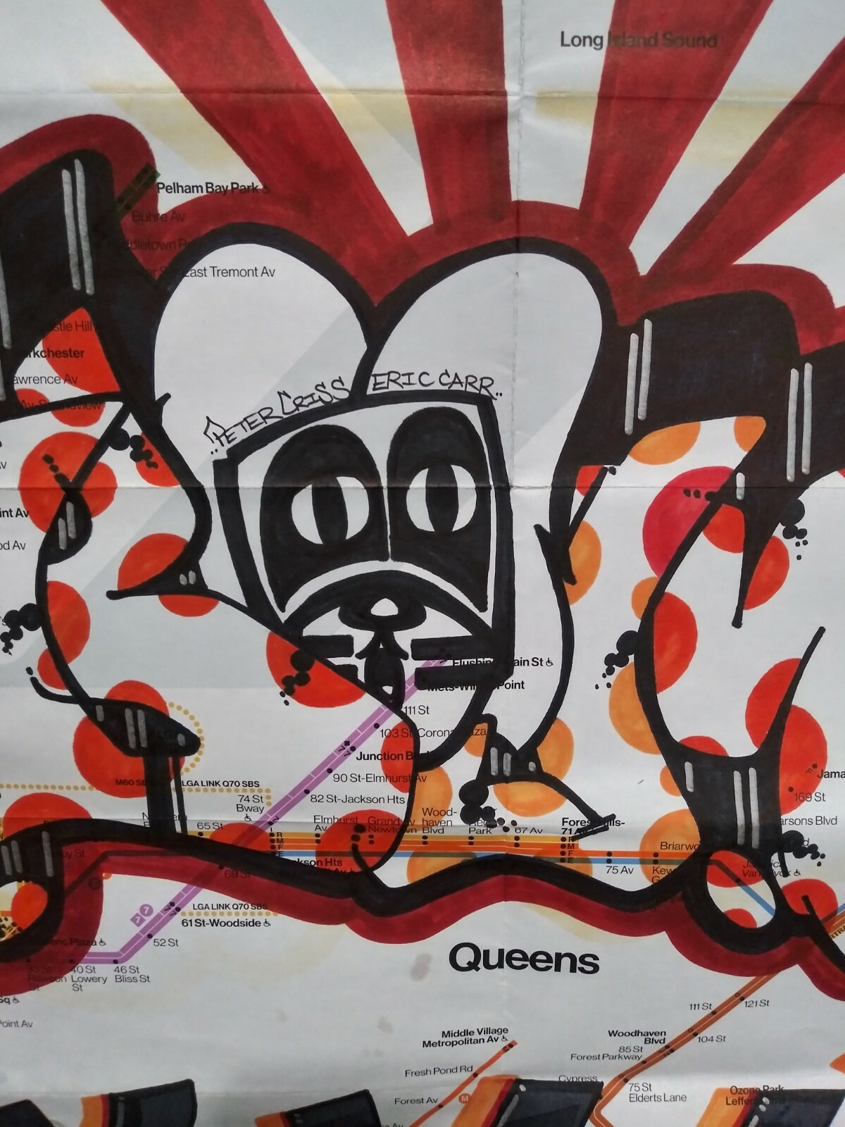 GRAFFITI NYC SUBWAY MAP «BOM5» LISTED ARTIST