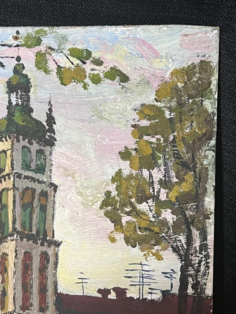 Old Lviv, Ukraine Art Cityscape Landscape Dormition Church Oil Painting Signed