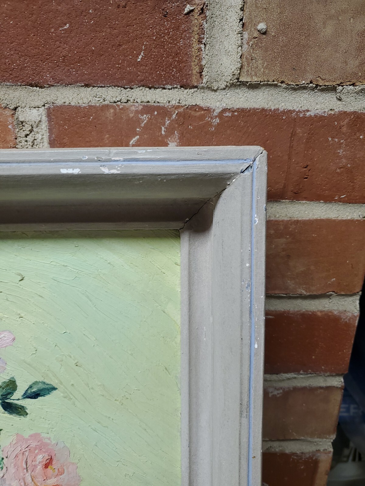 Vintage Floral Oil Painting Impasto Cottagecore Shabby Chic Art 15″ x 17″