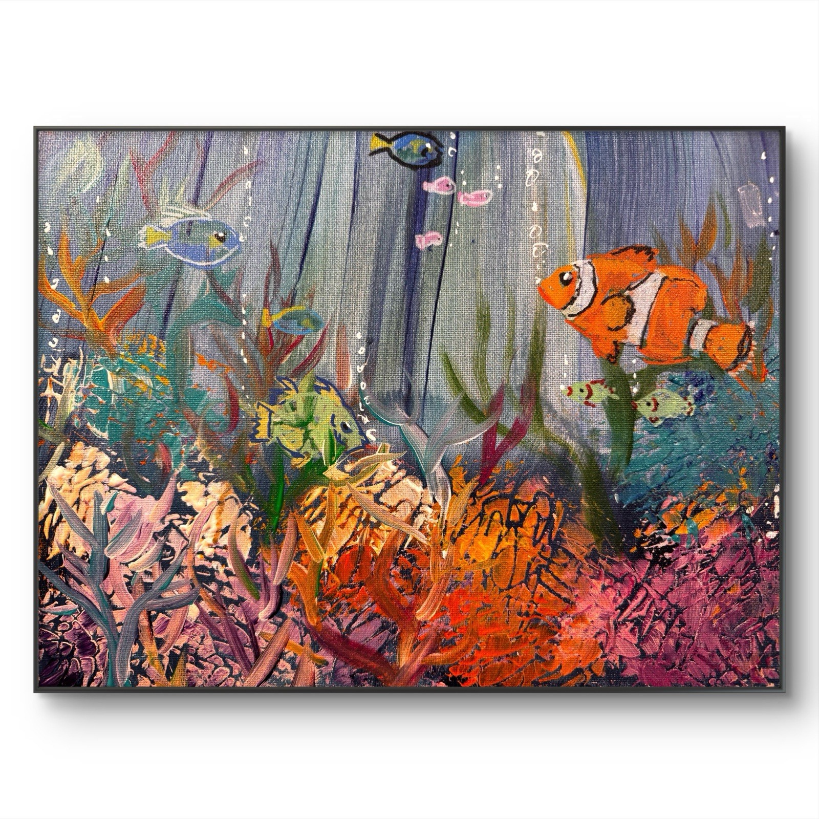 Original Abstract Expressionism 11×14 Coral Reef Handmade Signed Fine Art 189