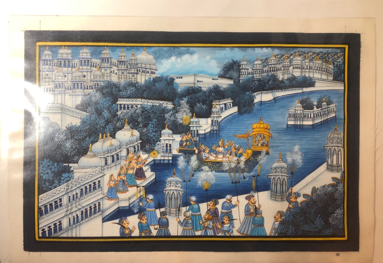Mewar (Rajasthani Style) painting on Silk with real gold paint