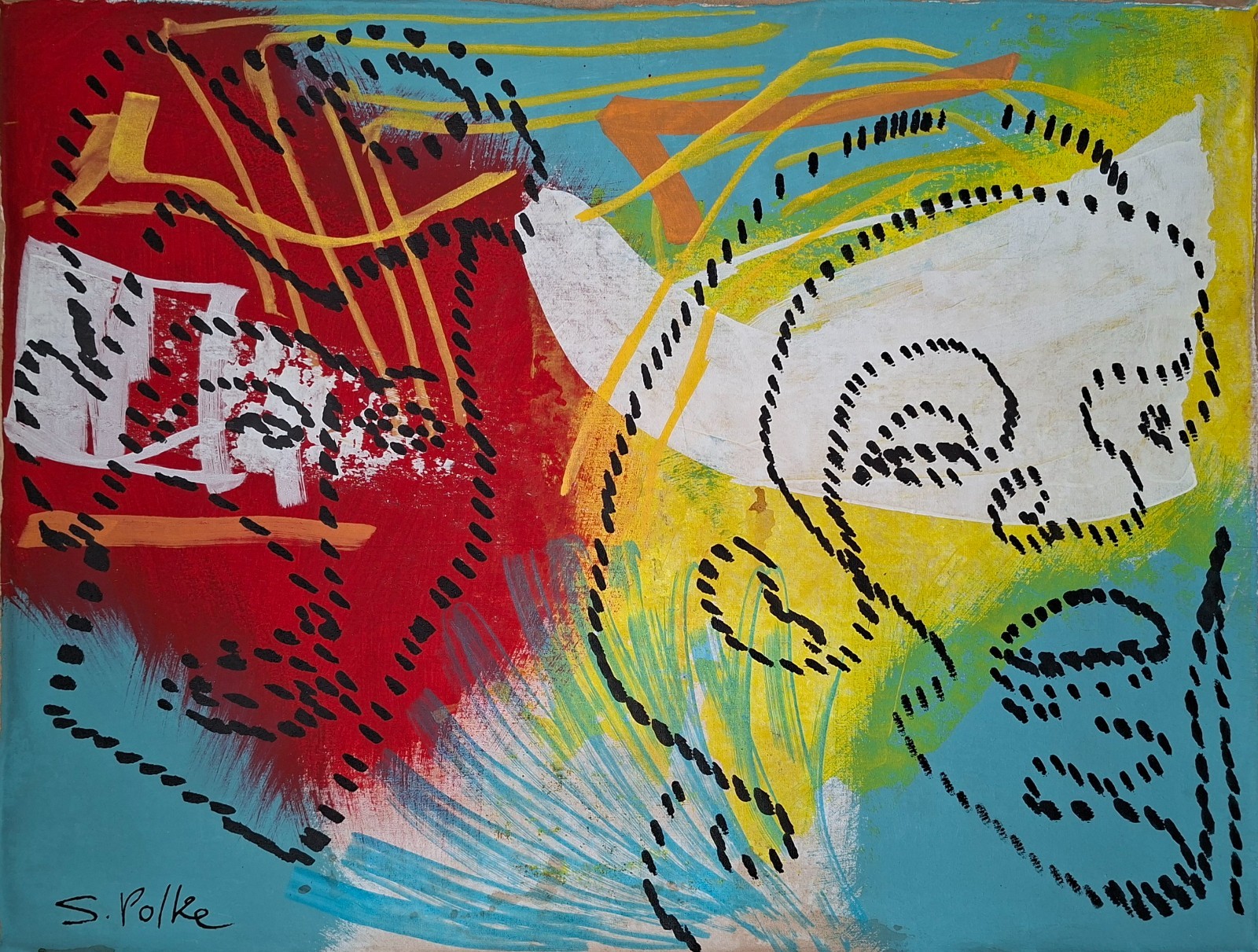 Sigmar Polke Signed Contemporary Oil Painting on Canvas Modern Art
