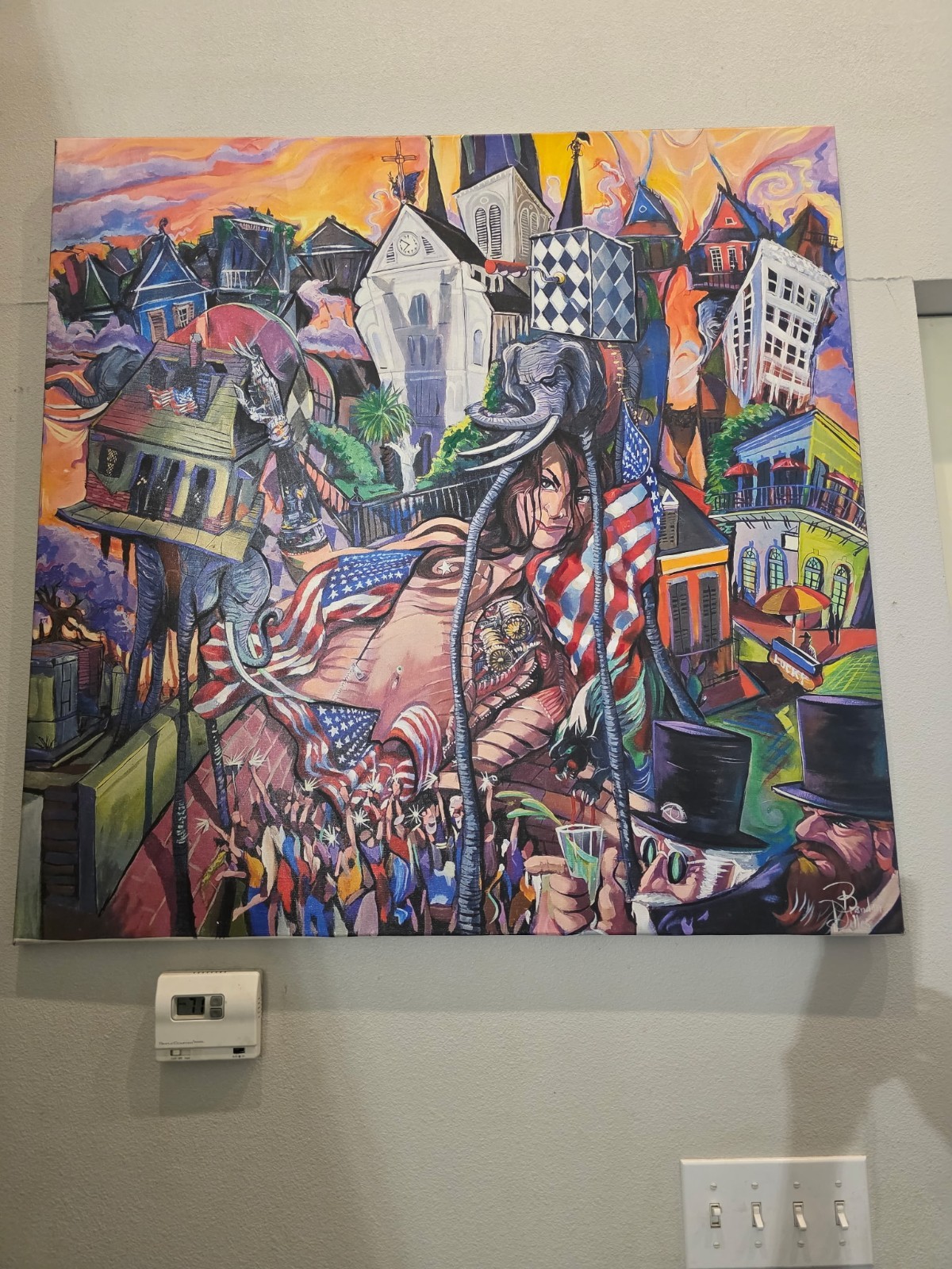 Brandon Delles, New Orleans, Large 3D Oil Painting