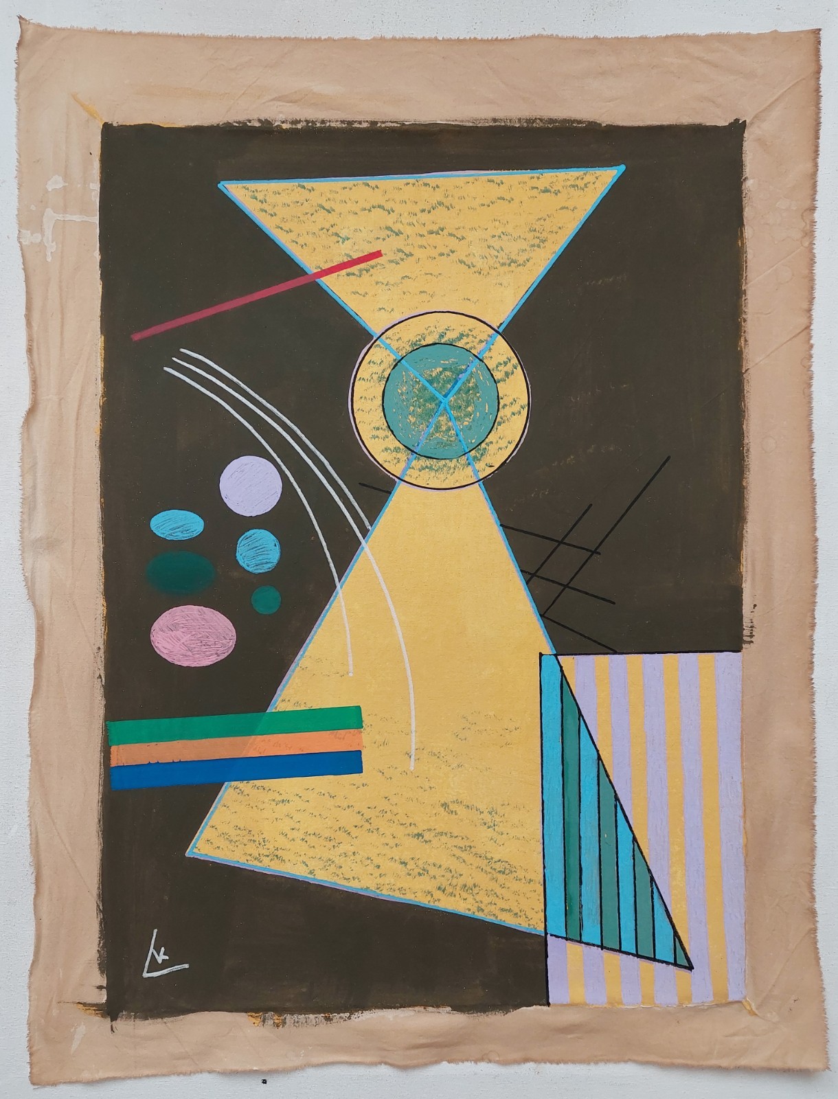 Wassily Kandinsky Signed Abstract Expressionist Oil Painting on Canvas Art