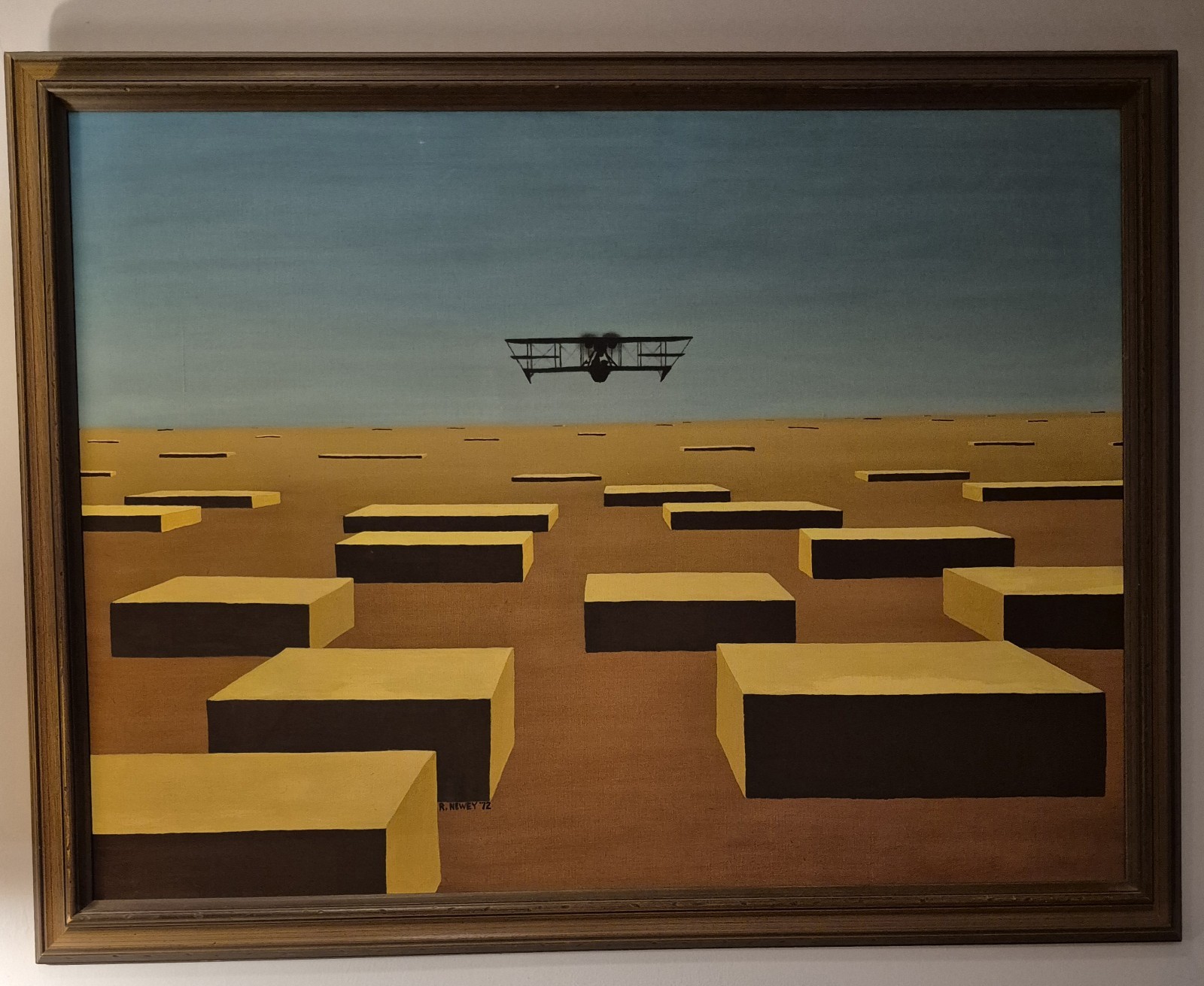 1972 Painting of Flying Boat Airplane by R. Newey