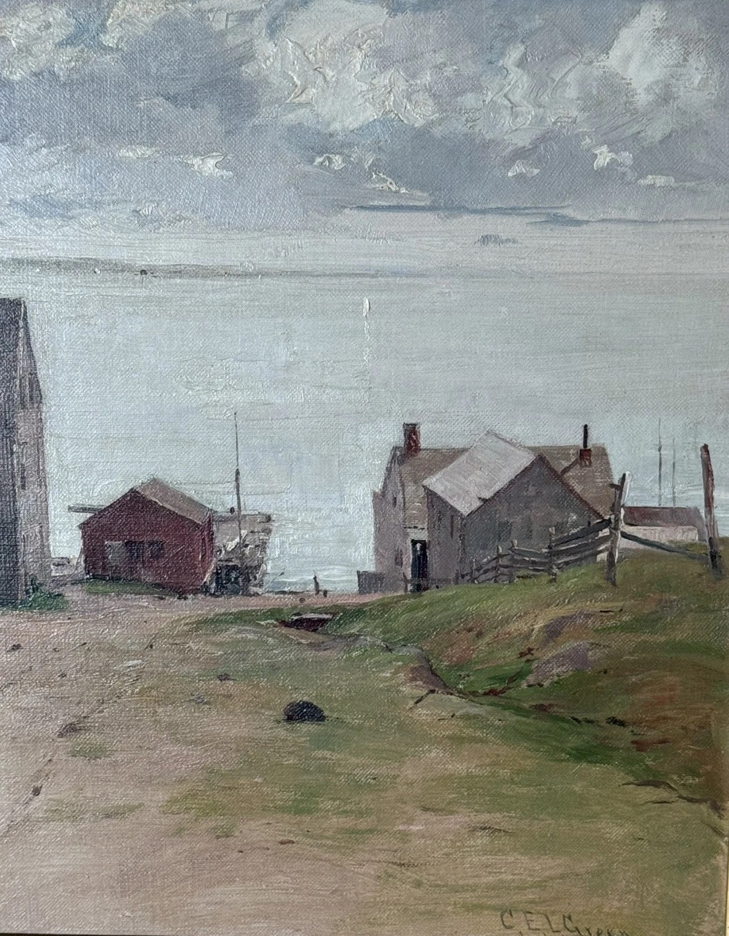Charles E. L. Green American Massachusetts Boston Coastal Fishing Village