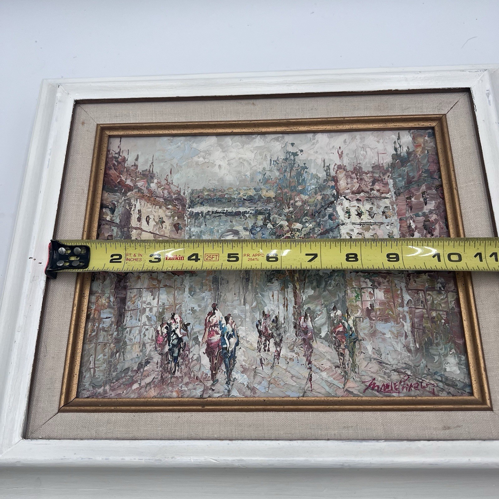 ORIGINAL 70s MARIE CHARLOT Framed Impasto Oil Painting Paris Street Scene Signed