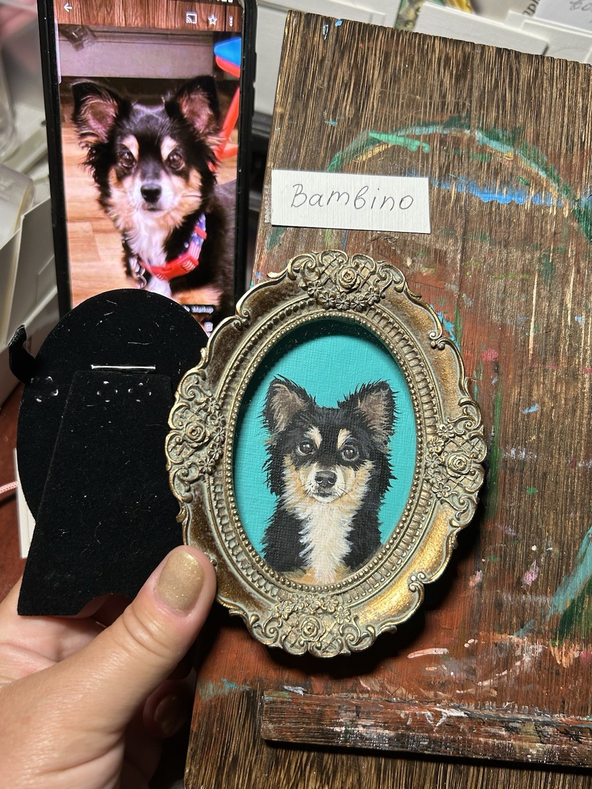 Custom Original Pet Portrait Cat Dog in 3”x 4″ Memorial Painting Process Videos