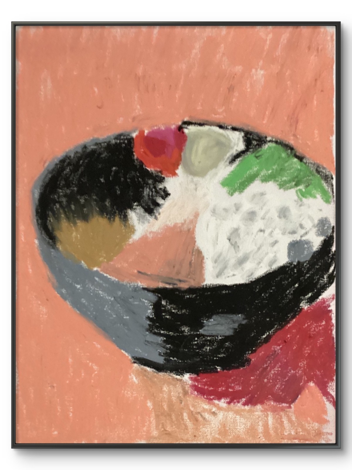 Vibrant Pop Art Rice Bowl Rustic Food Original 11 by 14 Canvas