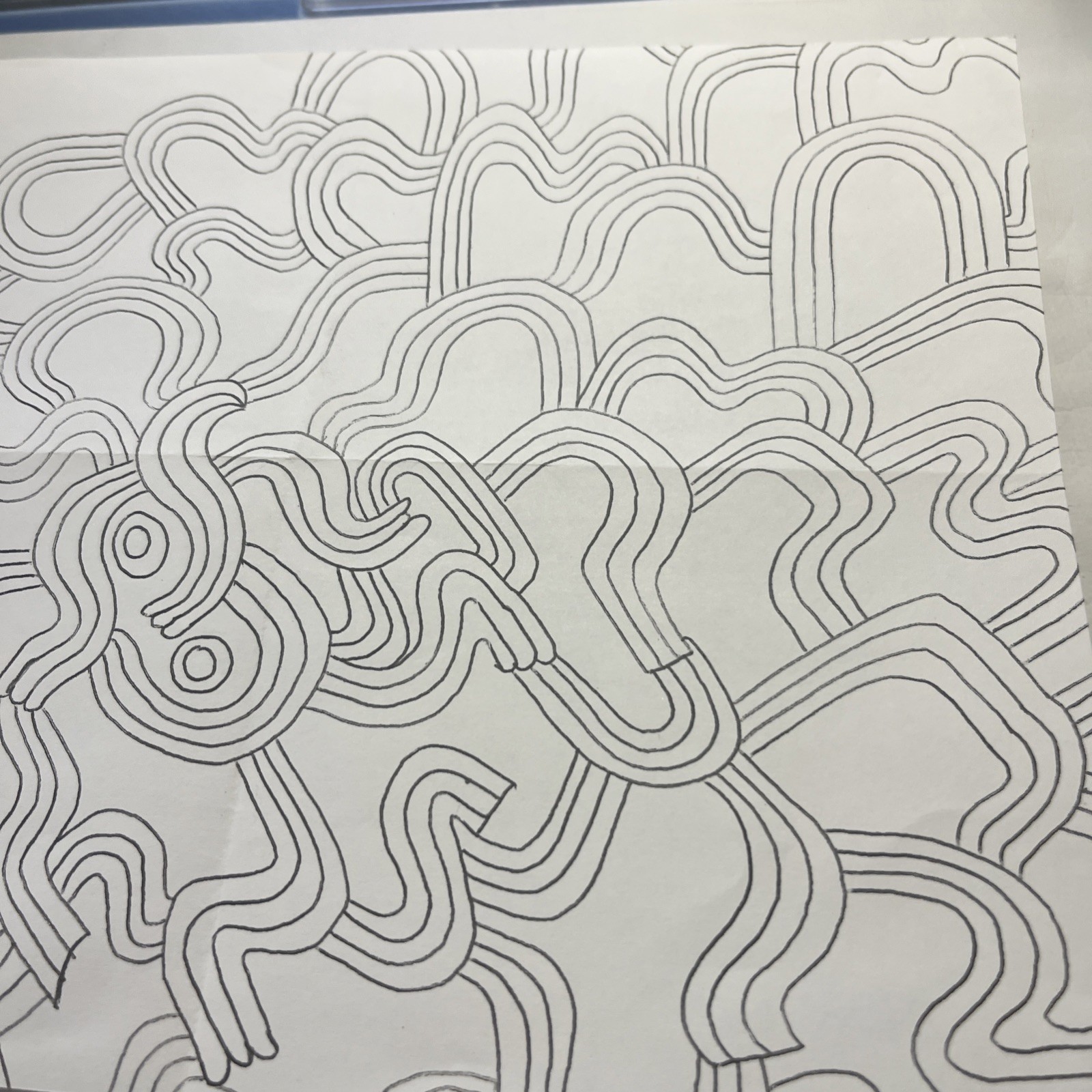 8 X 10 Abstract Artwork Black, And White ink on paper ￼