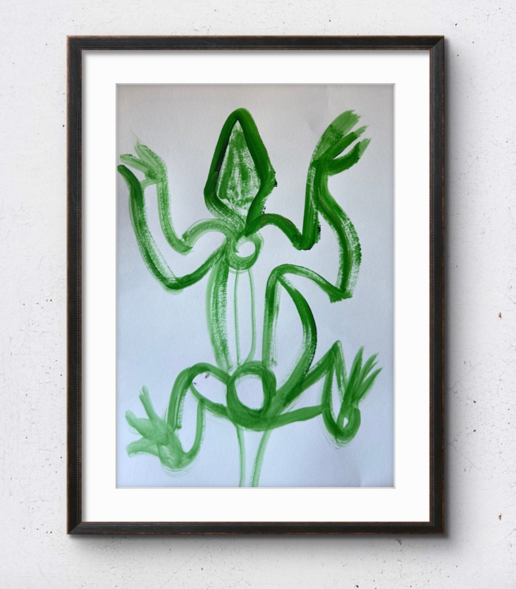 Original Acrylic Aztec Lizard Portrait 11×14 Signed Loose Paper Abstract Art