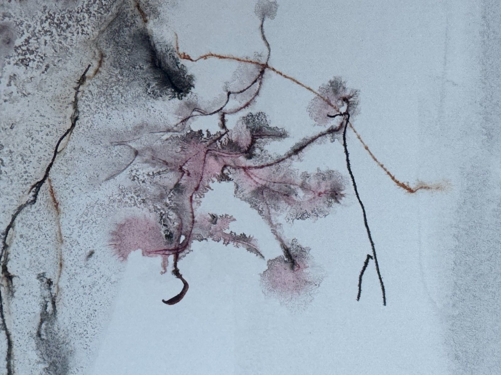 LEONARDO DE MAGISTRIS SIGNED ORIGINAL PAINTING FLORAL ABSTRACT WATERCOLOR 1967