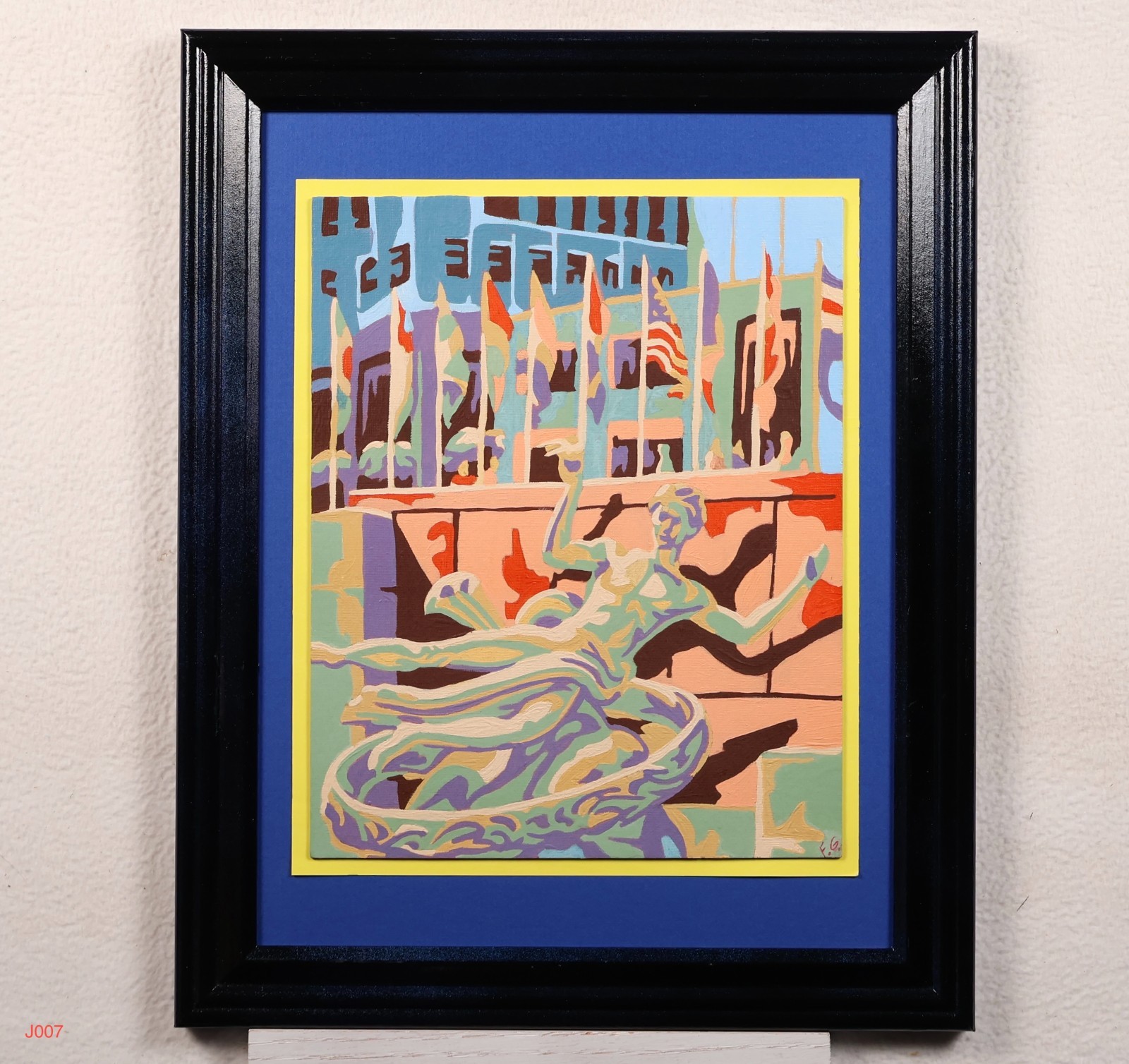 Vintage Paint by Number «New York Landmarks» Framed 1960s Rockefeller Center