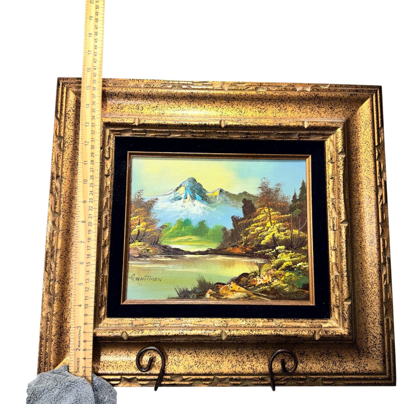 MCM 70s Impressionist Landscape G Whitman Original Oil On Canvas Impasto River