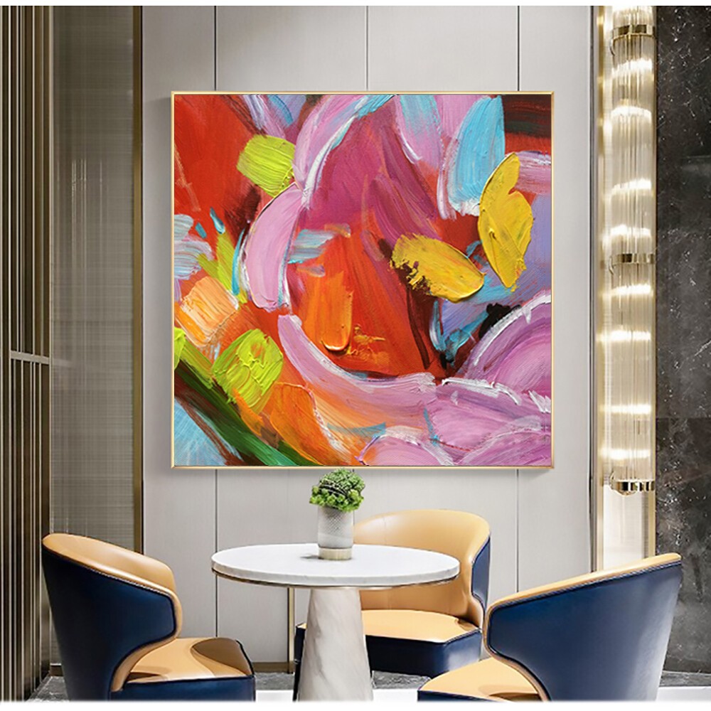 Thick Oil Painting Colourful Wall Art On Canvas Handmade Abstract Painting