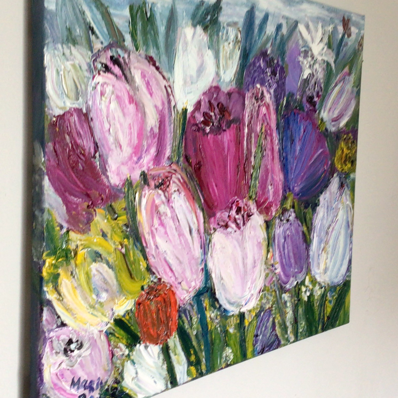 Tulips garden 2. Original Oil Pairing