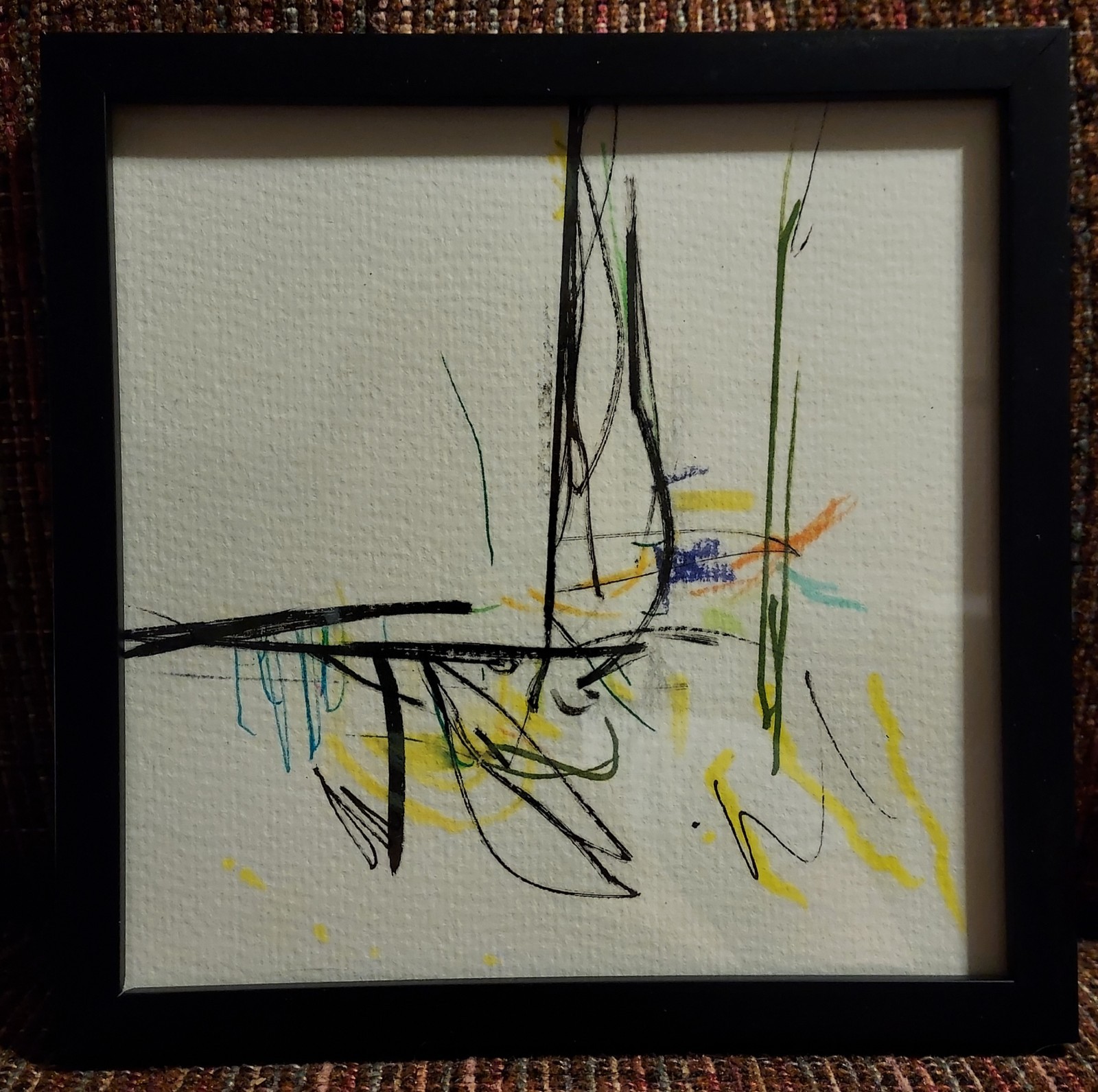 Original Abstract Painting «Confetti 71» REASOR Acrylic Hand Made Art 6×6 Framed