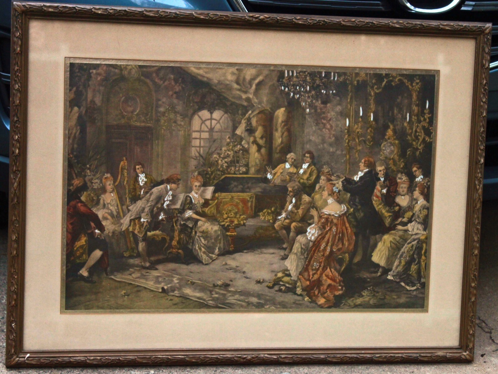 VINCENT. DE PAREDES «MOZART AT THE COURT OF MARIE ANTOINETTE ORIGINAL OLD PRINT