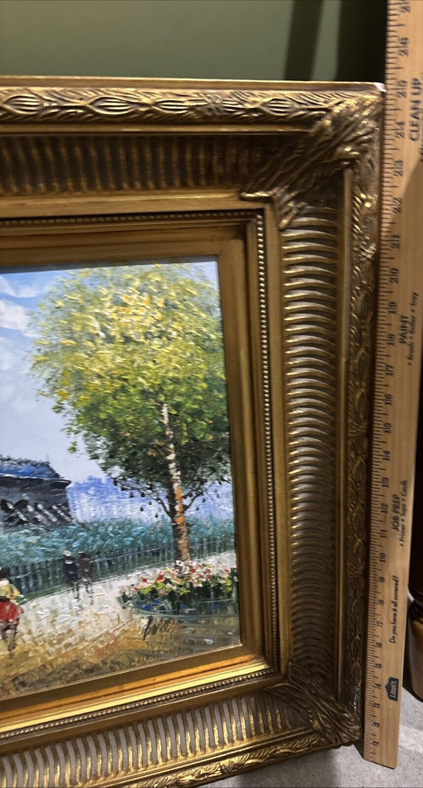 Listed Artist C. Burnett Oil Painting Paris Notre Dame Street Scene Framed 20×16