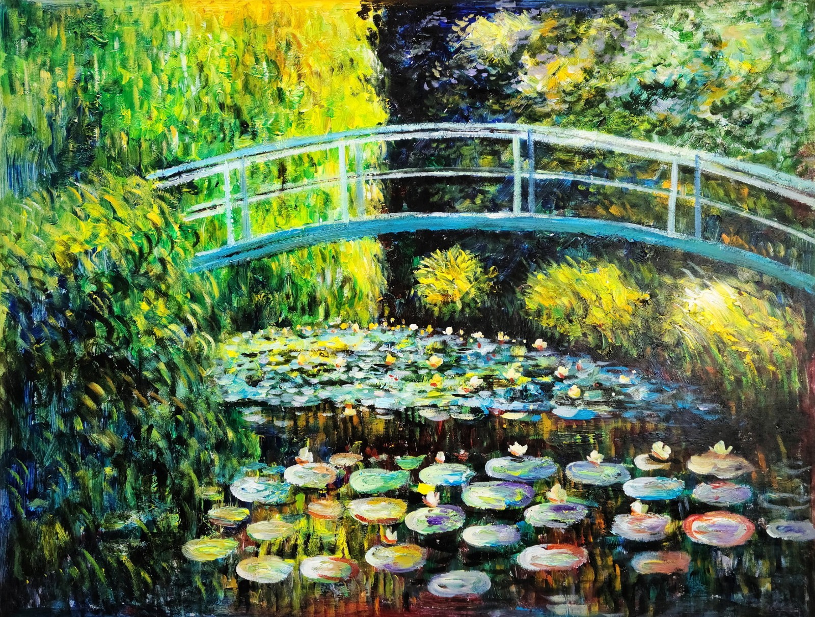 Monet Garden , 36×48, Hand Painted Oil Painting Reproduction on Canvas