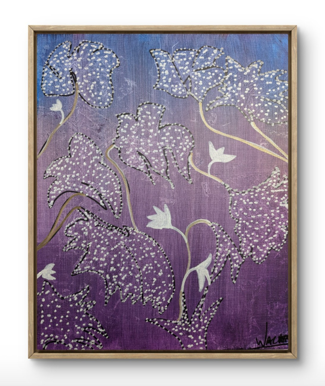 Purple Flowers Original Painting 11×14 Abstract Expressionist Canvas Wachtel