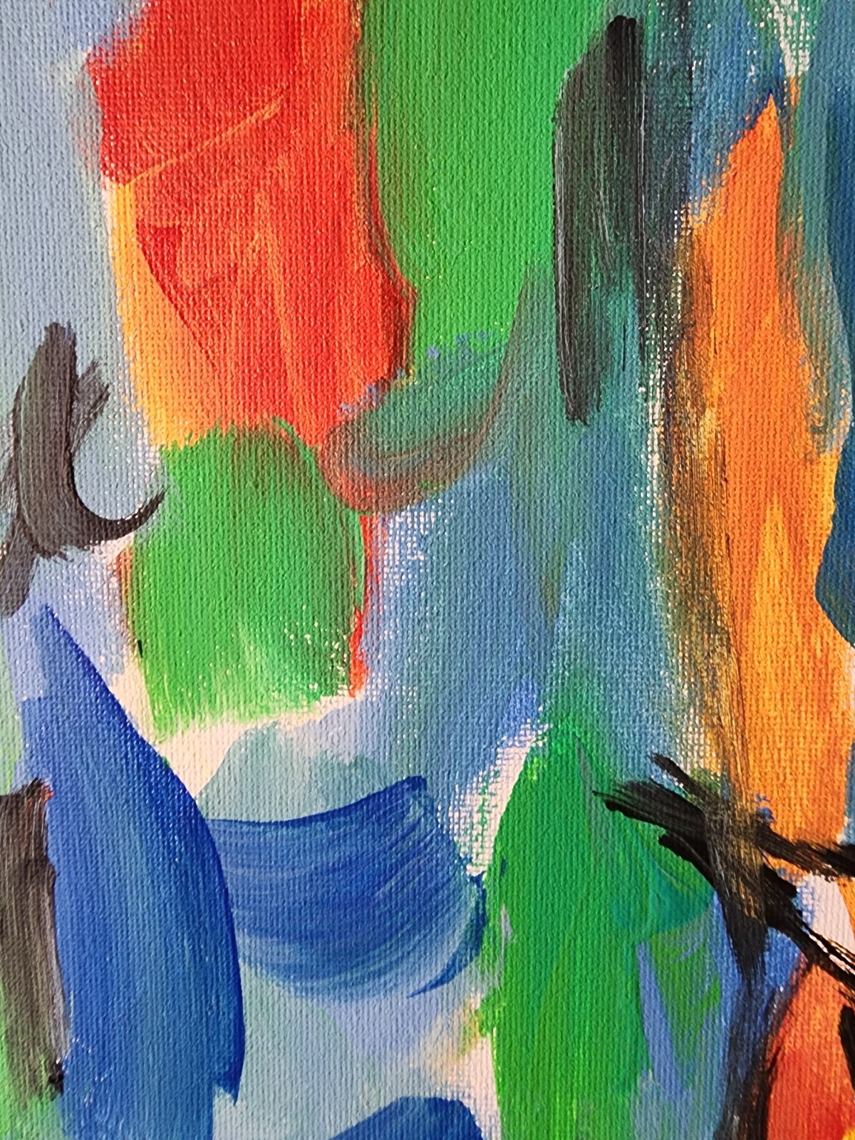 Original Owl Painting Abstract Expressionist Canvas 14×11 Bird of Prey Wall Art