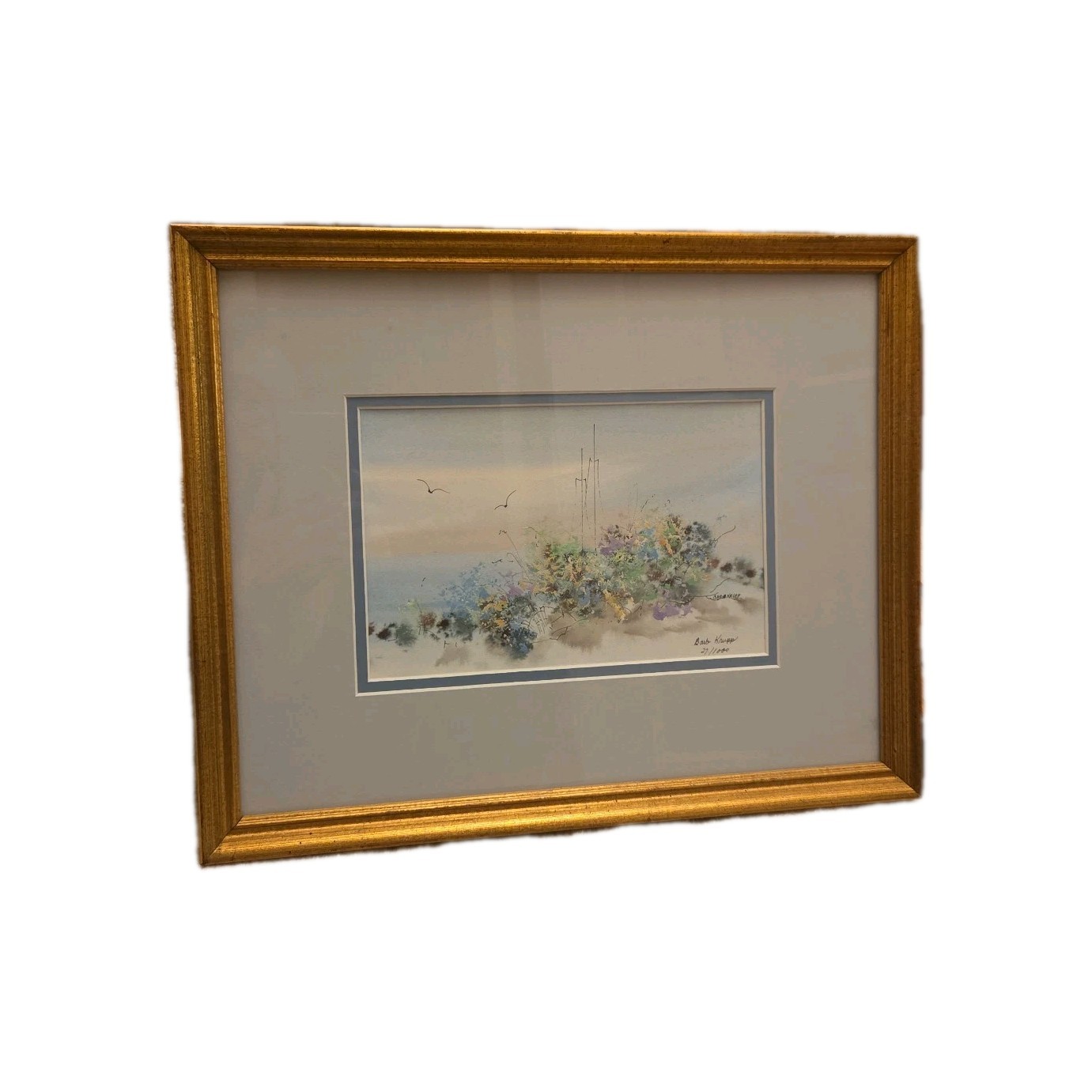 Barb Krupp Signed Limited Edition Framed Print 27/1000 Watercolor Floral Landsca