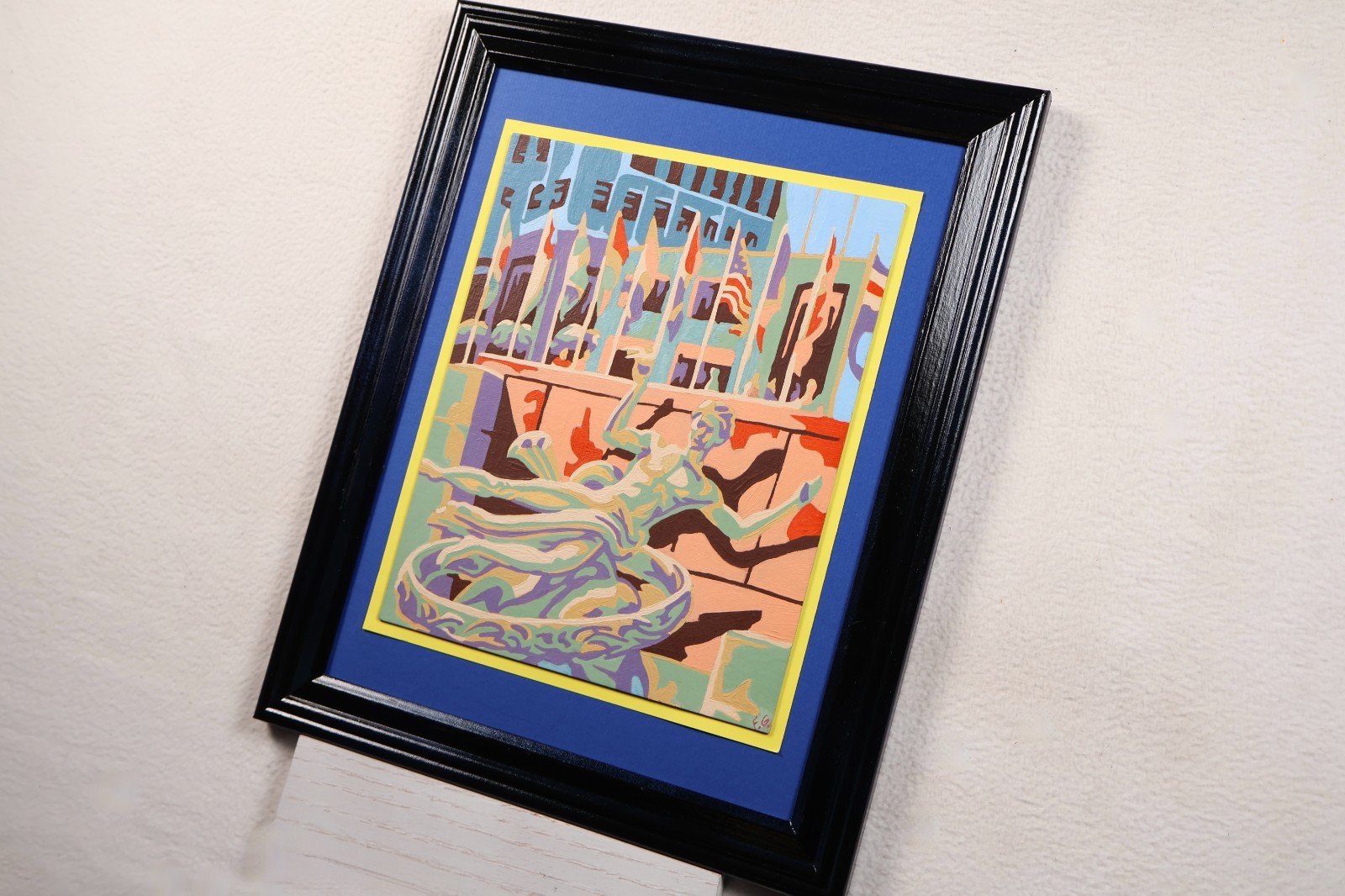 Vintage Paint by Number «New York Landmarks» Framed 1960s Rockefeller Center