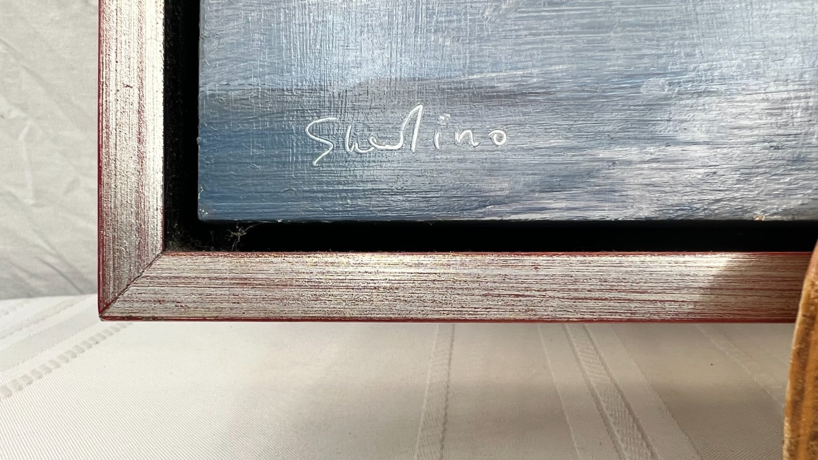 David Shevlino «Pedestrians Walking» 2010 Original Oil Panel Cityscape Signed