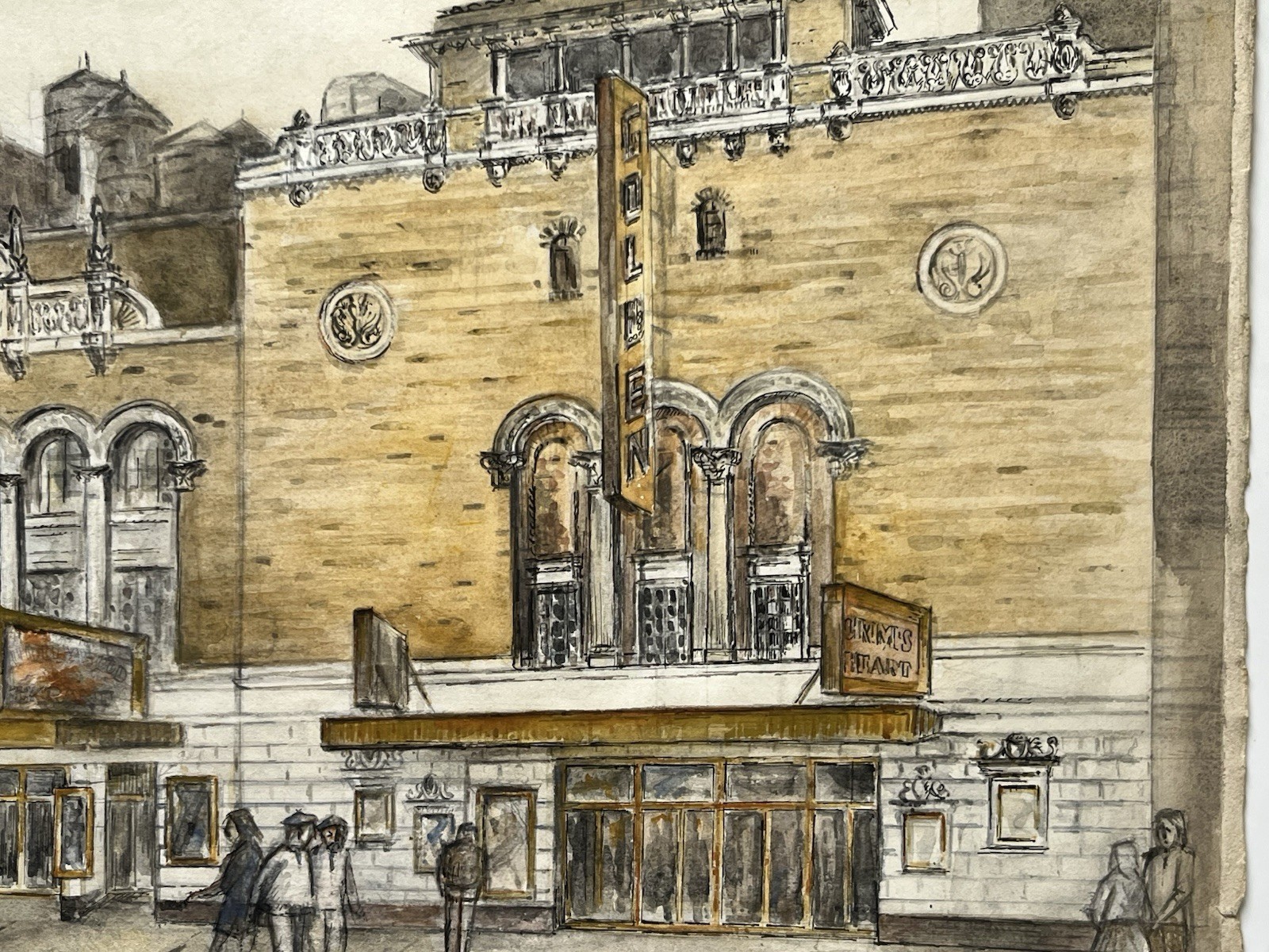 70s 80s New York City NYC Street Scene Painting Royale Golden Theatre Broadway