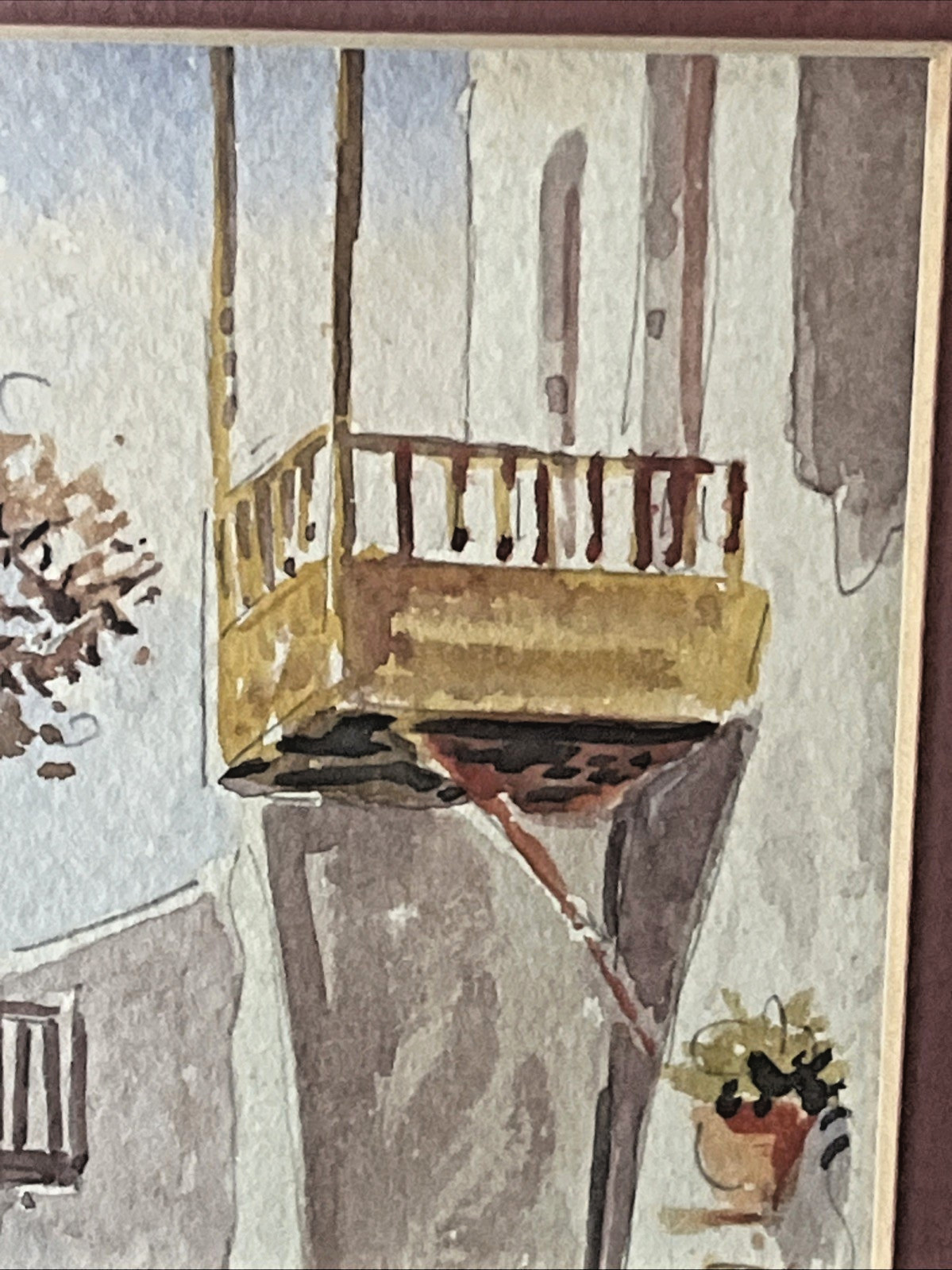 Possibly a Mediterranean Village Seated Woman with Apron 5 7/8″ x 9 1/8″