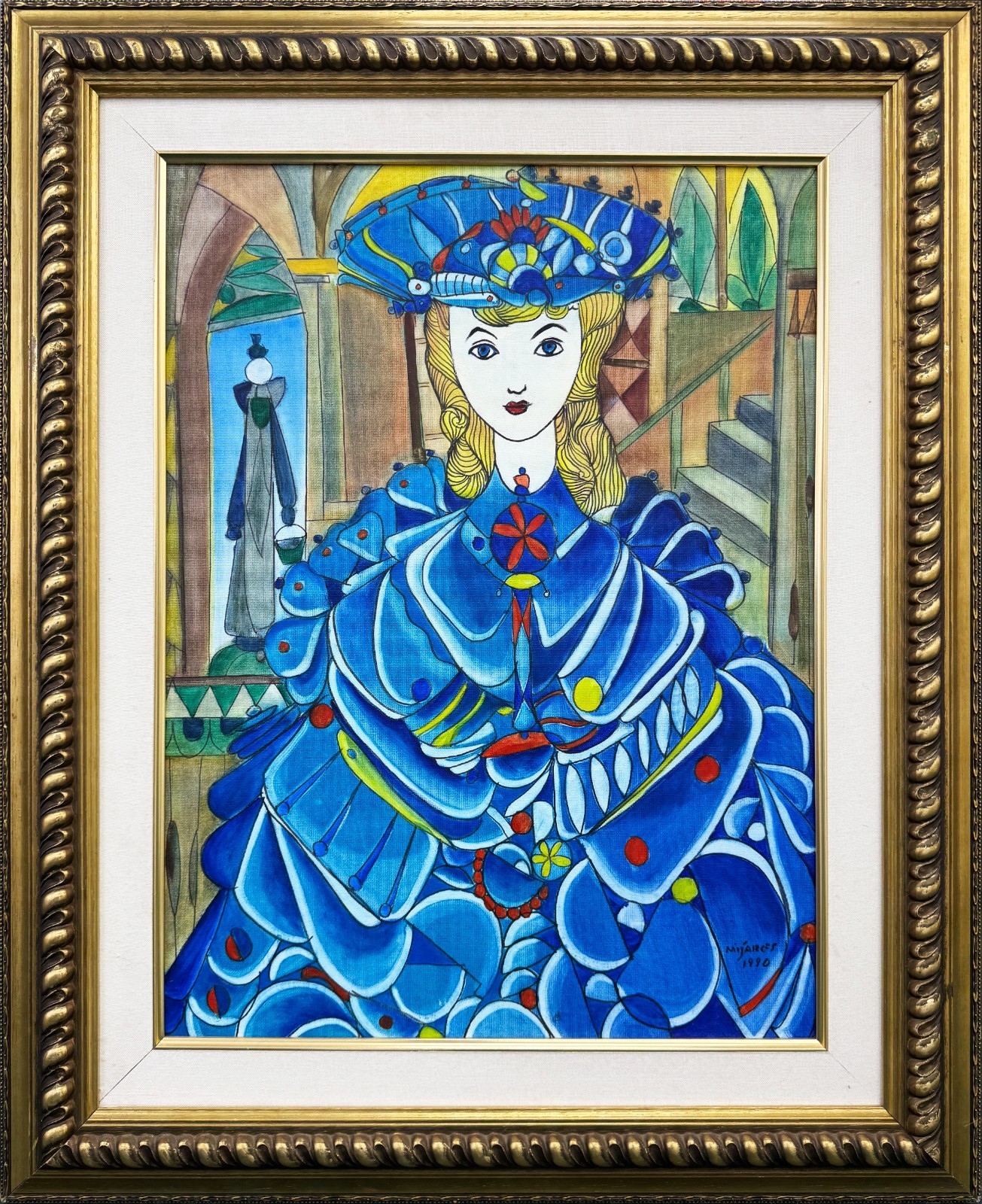 José Maria Mijares «Serie Habaneras» 1990 | Original Oil Painting 32×26″ Framed