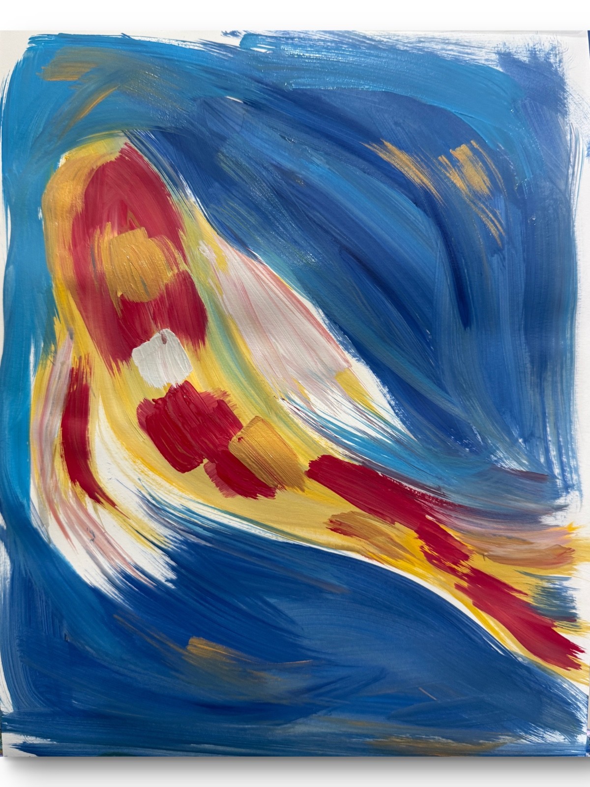 TRANSFORMING KOI 14×11 Expressionistic PAPER Pond Painting Artwork #16