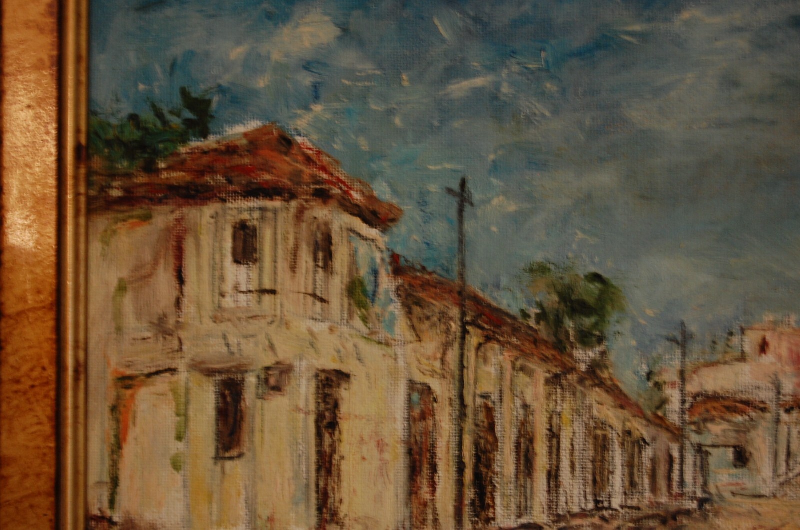 FRAMED SIGNED ORIGINAL OIL COLONIAL STREET OLD HAVANA, CUBA ARTIST: HECTO VIDAL