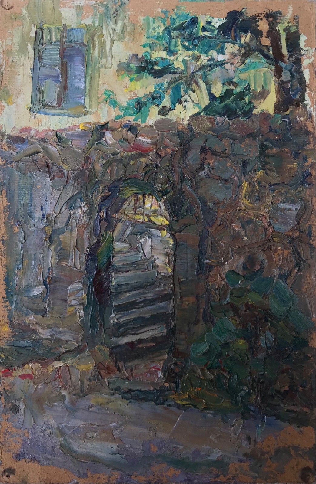 Oil Painting City Landscape Unknown Artist Unframed Original Home Decor nAAA2089