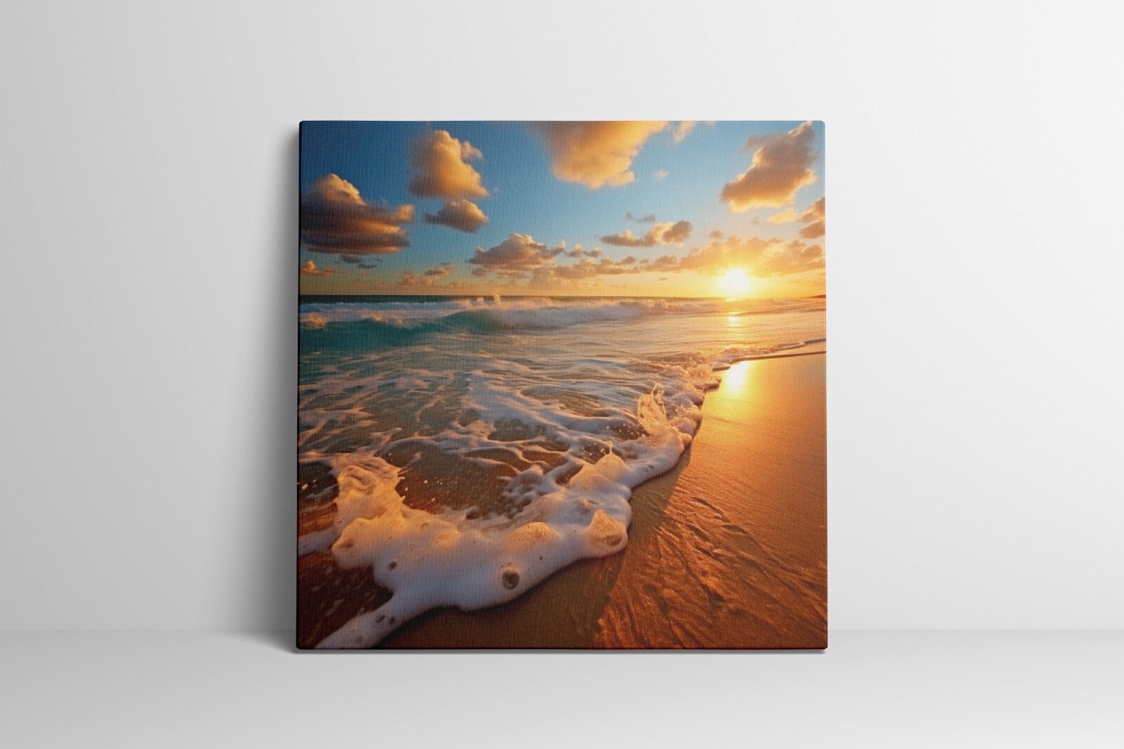 Beach Ocean Sunset Landscape Wall Art, Living Room Decor Tropical Canvas Poster