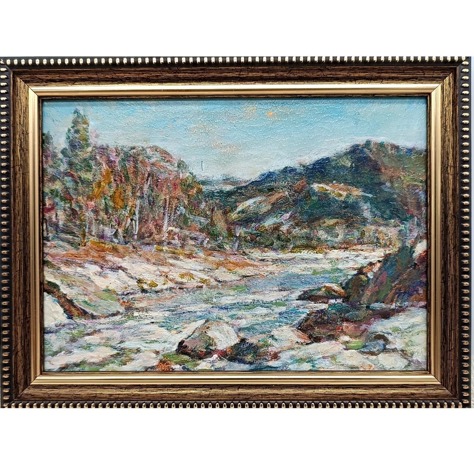 Summer Nature Oil Painting Original Art Seascape 5 x 7 inches