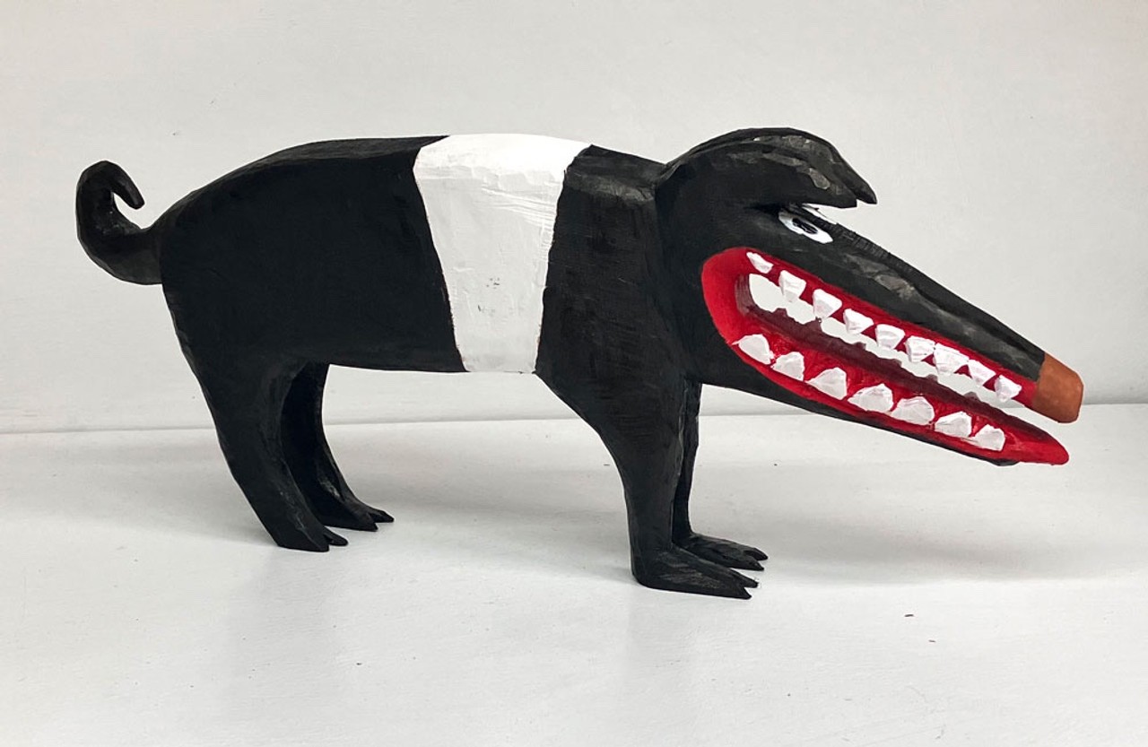 PIG – WOOD CARVING by MINNIE ADKINS