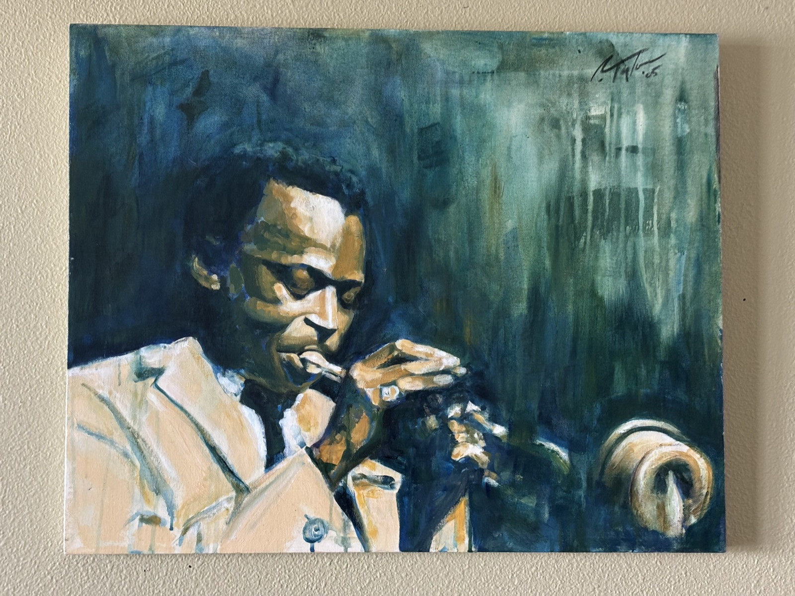 30” X 24” Original Acrylic Painting Miles Davis Signed & Dated Robert Taylor ‘05